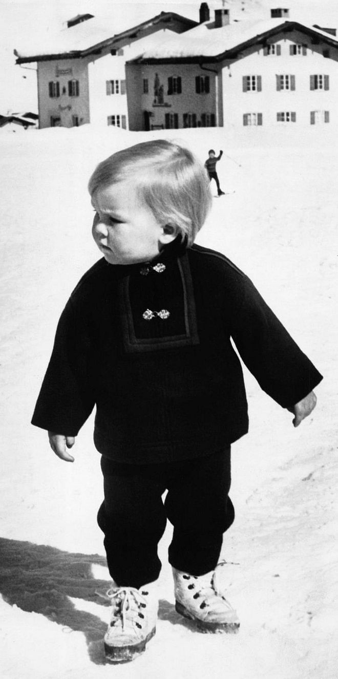 Willem Alexander, now King of Netherlands, on Holiday in Lech on March 10, 1969. Photo: Getty 