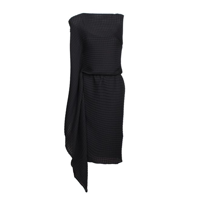 Vionnet Side Draped Black Tunic Dress, $2,610
