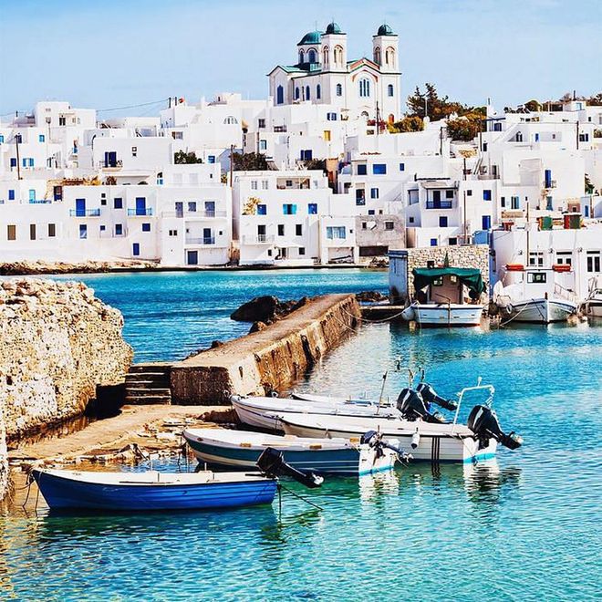 “During the 2008 financial crisis, wealthy Greeks sold their Mykonos mansions and moved to Paros, where the land was more affordable,” explains Brooke Lavery of Local Foreigner. “Ten years later, Paros has emerged as the country's bohemian up-and-comer, with boutique hotels and homey tavernas inhabiting whitewashed villages across the island.” Think of it as the laid back version of Mykonos—all the beauty and none of the scene. Both Lavery and 84 Rooms’ Sebastian Schoellgen cite the mid-2019 opening of Parilio on Nauossa Bay as the true turning point of Paros’ appeal and esteem. “Situated on the north of the island, the 33-suite property is Kalia and Antonis Eliopoulos’ fourth hotel, and they’ve hit all the marks, using Athens-based firm Interior Design Laboratorium to sculpt the stark spaces and private pools,” Schoellgen adds.

Photo: Poike / Getty