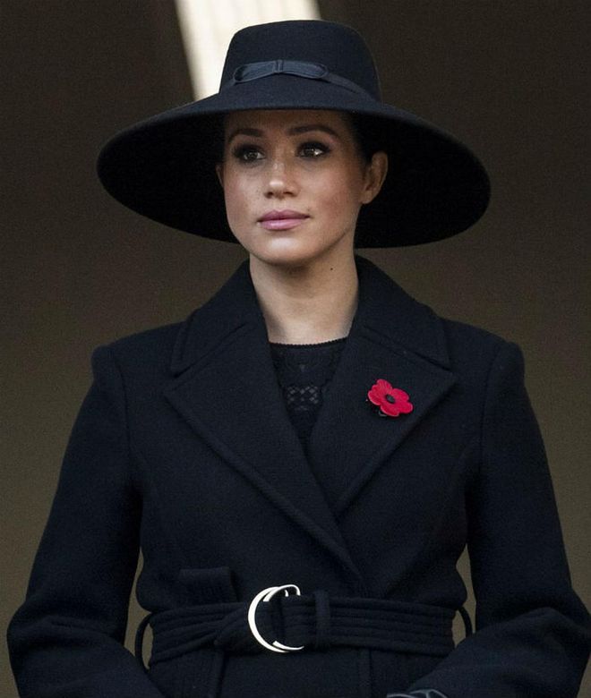 The Duchess of Sussex pays her respects.

Photo: Getty