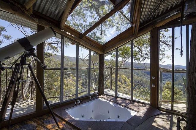 Via Airbnb, you can rent an actual treehouse in Australia's Blue Mountains which are found just outside of Sydney. The pentagon bath looks out on panoramic views of two national parks and world heritage listed rainforests. Above the bath is also a window, so if you fancied a late-night dip you could combine it with stargazing.