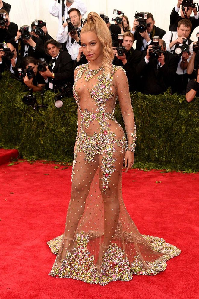 Beyoncé proudly asserted her sexuality in a sequined sheer dress by Givenchy at the 2015 Met Ball. However, the gown reportedly wasn't her first choice – on the way to the event, she apparently saw what other guests were wearing and decided to scrap the red dress she had chosen and made her driver turn back so she could wear the Givenchy number instead.
