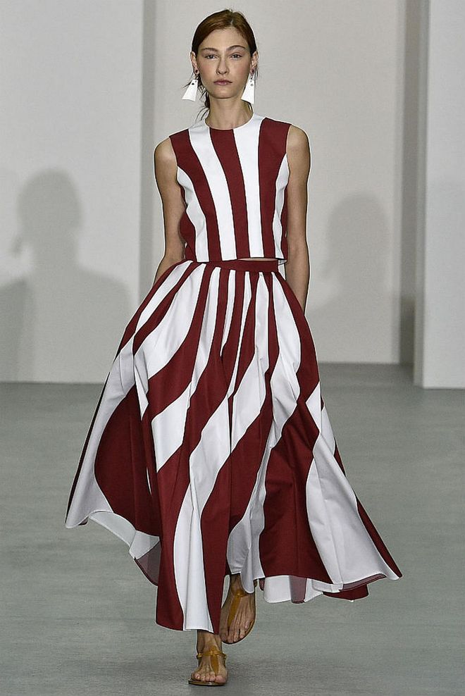 Key pieces: wavy or spliced stripes, fine-knit polo tops, a tea-length sleeveless dress
Photo: Getty