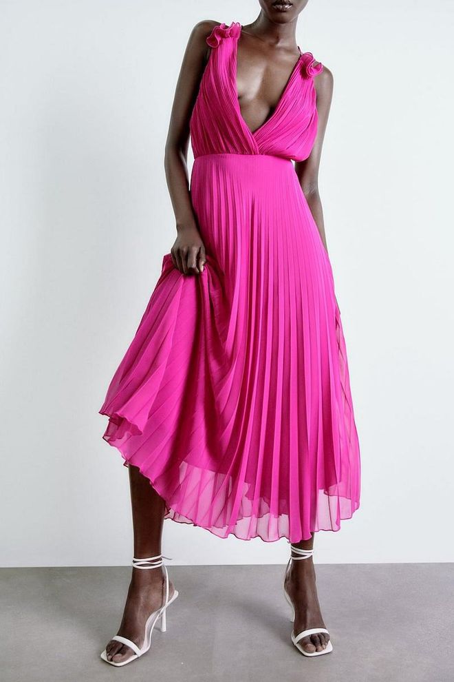 Pleated Camisole Dress, $99.90, Zara