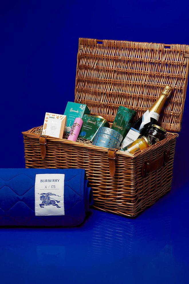 The special Burberry hamper available at Harrods. Photo: Courtesy of Burberry