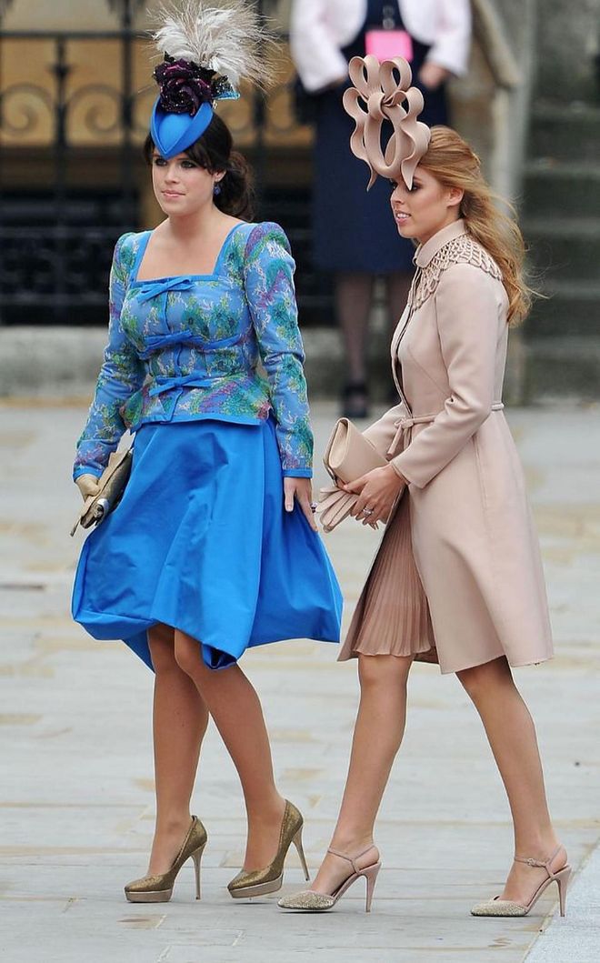 They were the hats that spawned a sea of royal memes, but Princesses Beatrice and Eugenie didn’t initially see the funny side of the jokes made about those headpieces worn to William and Kate’s wedding. “There was a horrible article that had been written about Beatrice and she got upset,” her sister later shared. But Beatrice ended up having the last laugh; a month later, she sold her Philip Treacy creation, which had been compared to a toilet seat and a pretzel, at an auction for $131,341 to raise money for two children’s charities.

Photo: Pascal Le Segretain / Getty
