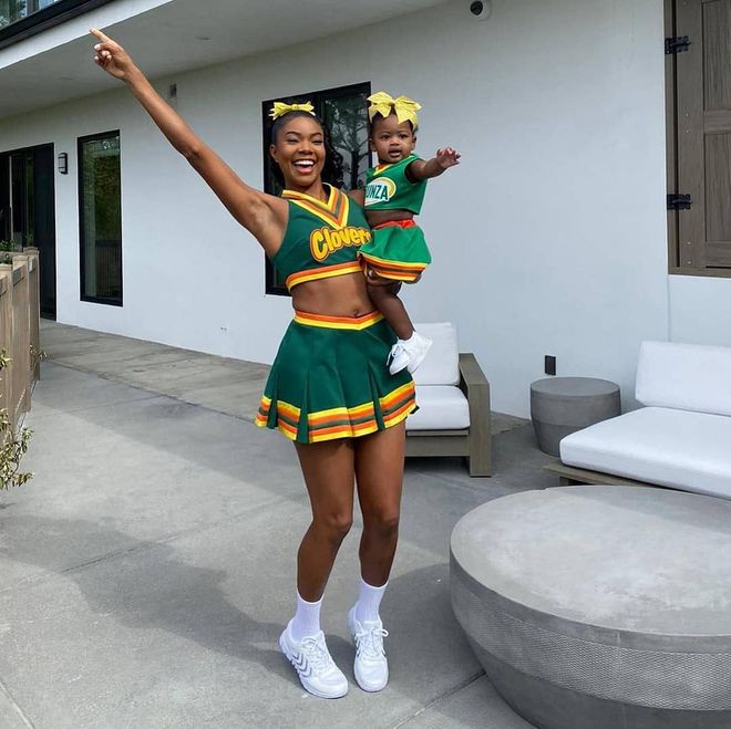Gabrielle Union recreates her iconic role in Bring It On–with a little help from her 11-month-old daughter.