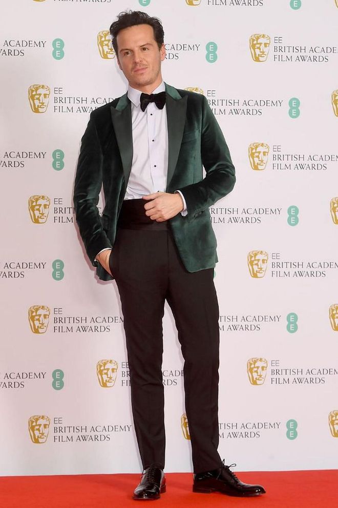 Andrew Scott also opted for an unexpected hue in the form of a velvet green blazer.

Photo: Dave J. Hogan / Getty