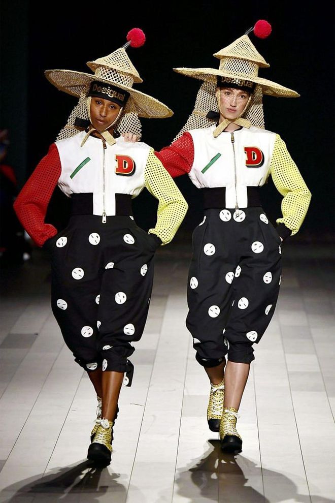Spanish streetwear label Desigual brought in photographer and graphic design guru Jean-Paul Goude for a reboot, and boy, did he deliver, with a veritable riot of patterns made chic.

 Photo: Getty
