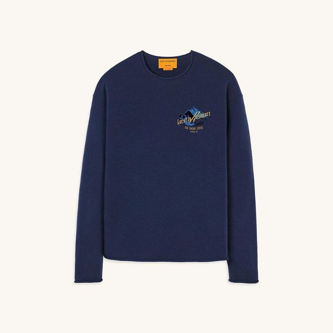 SHOP: The Snow Lodge x Guest in Residence Oversized Crew Navy