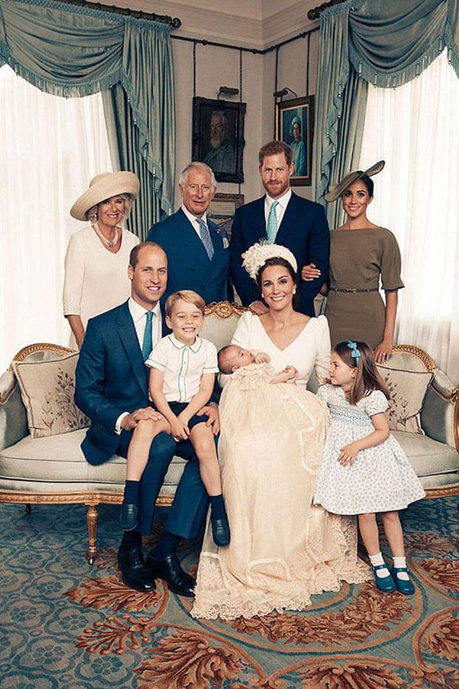 In honor of Prince Louis' christening, a series of royal portraits were released sharing the adorable family moment with the world. While Prince George was all smiles, Princess Charlotte couldn't take her eyes off her new baby brother, as she sweetly held his hand.