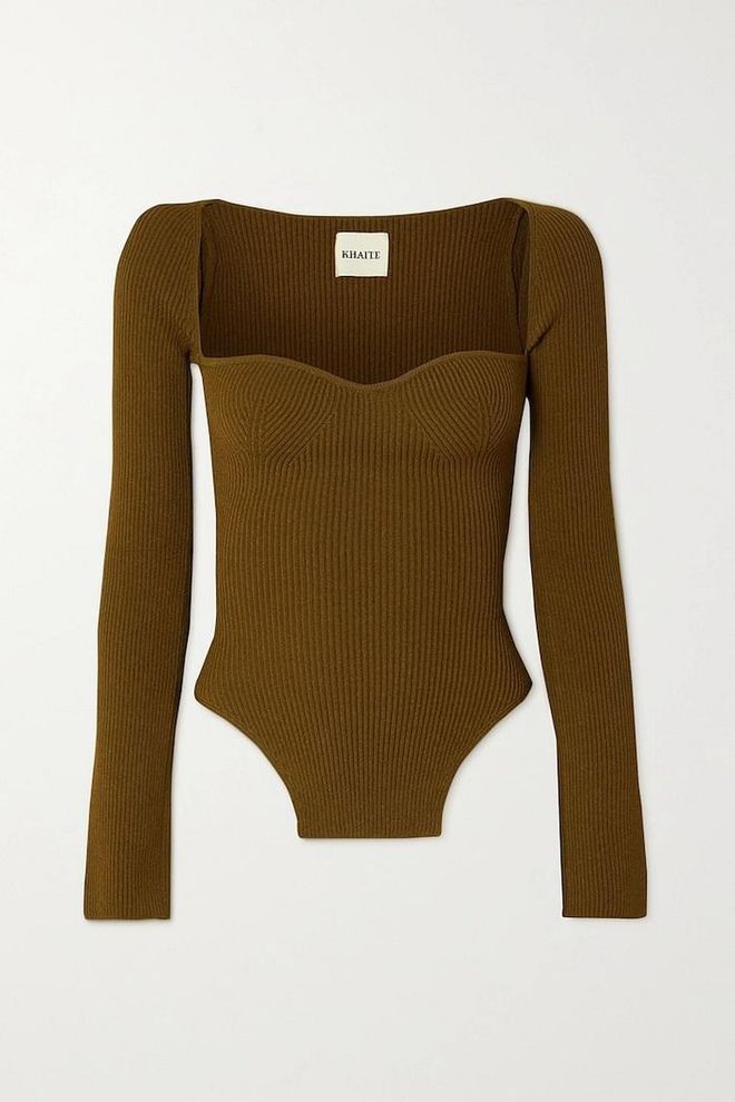 Maddy Ribbed-Knit Sweater, $1,434, Khaite at Net-a-Porter