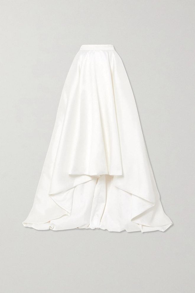 Robin Asymmetric Pleated Duchesse-Satin Maxi Skirt, $1,546, Halfpenny London at Net-a-Porter