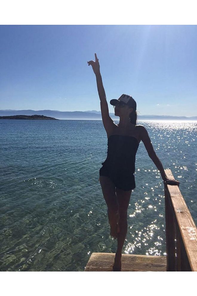 The designer spends a sunny day by the water with the entire Beckham brood on Instagram. Photo: Instagram