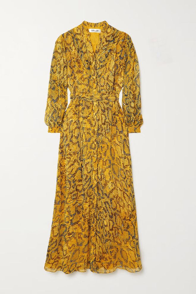Carter Belted Printed Chiffon Maxi Dress, $817, Diane Von Furstenberg at Net-a-Porter
