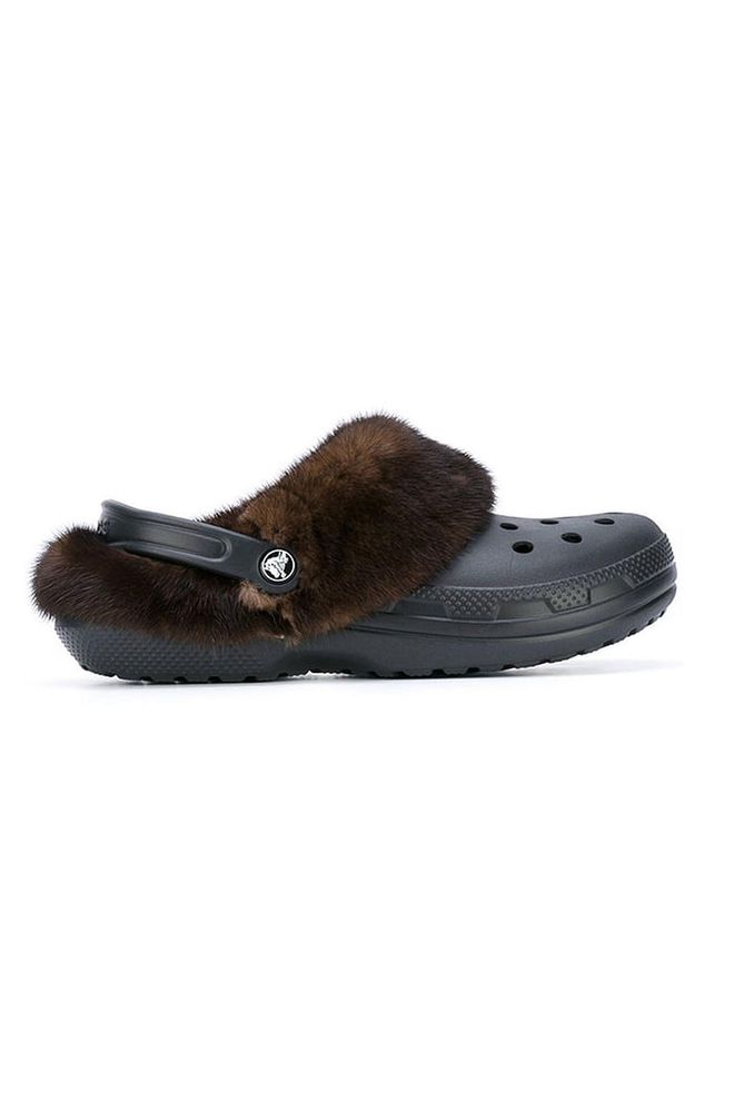 While they might not be for everyone, Christopher Kane is going to keep designing luxe jewels until you think they're cool. This season's incarnation comes with mink trim for chillier climes. They're a talking point if nothing else.
Mink crocs, £475, Christopher Kane at Farfetch.