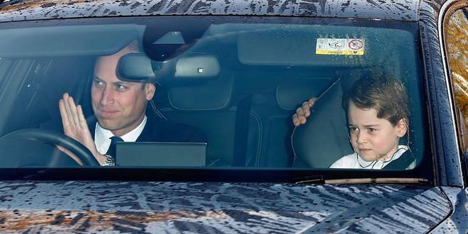 William and George sit side-by-side while heading to a Christmas lunch hosted by Queen Elizabeth II at Buckingham Palace.

Photo: Getty