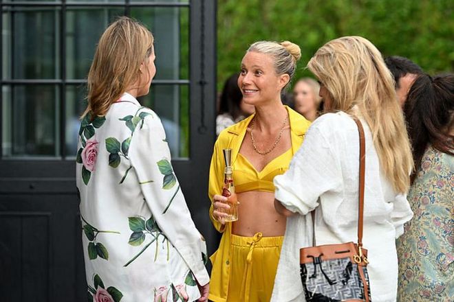 Gwyneth Paltrow Parties In A Satin Yellow Pajama Set To Celebrate Goopglow