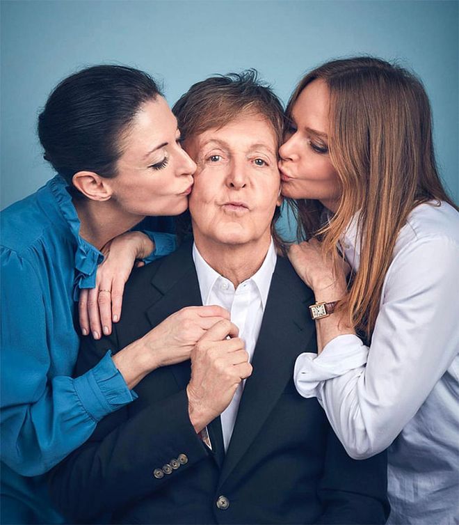 The Beatles legend honored "all the women in my life" with a family portrait costarring two of his daughters, Mary and Stella.