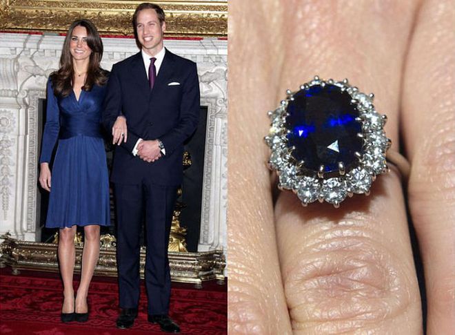 Prince William gave Kate Middleton the famouse sapphire-and-diamond ring that belonged to his mother, Princess Diana.

