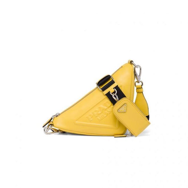 Prada Triangle Leather Crossbody Bag, $3,200, Prada