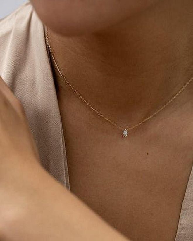 Marquise Diamond Necklace, US$580 (S$797), Kinn Studio
