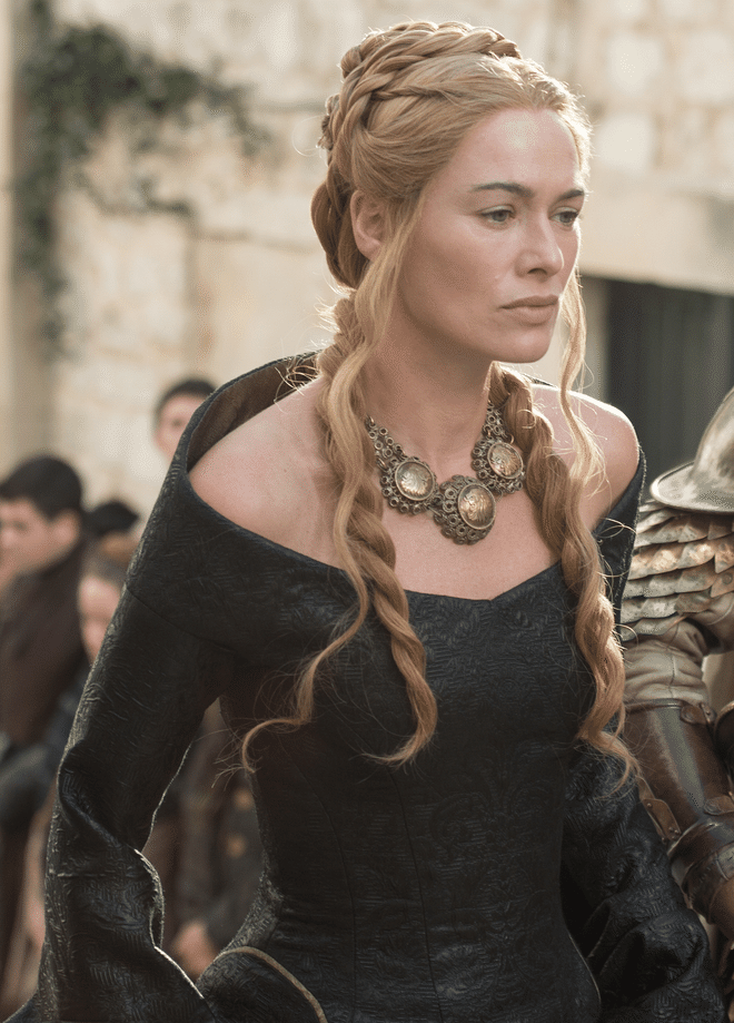 The Queen of King's Landing rocks a hairstyle that is twistier than her lies