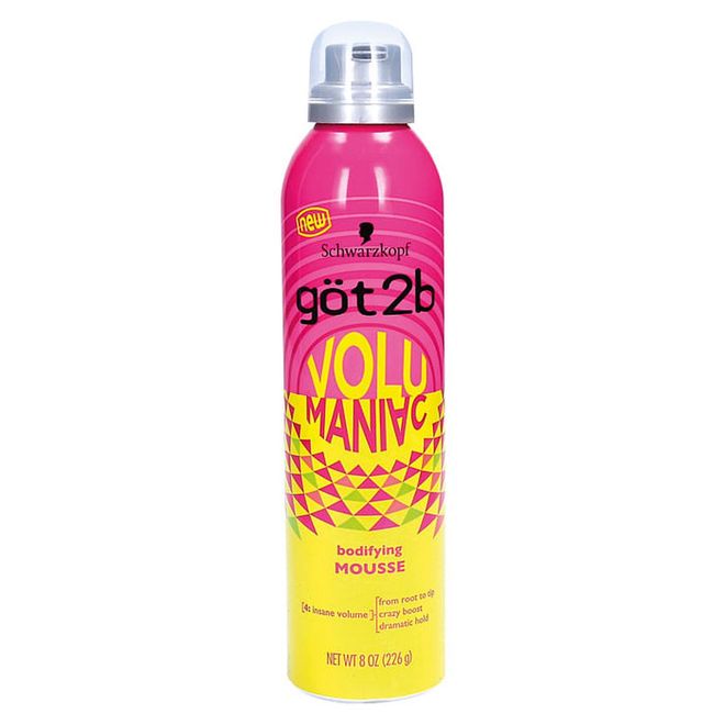 Its name says it all—it adds volume to take your hairstyle to possibly crazy heights. A fluffy dollop on damp hair before blow-drying provides a root-lifting boost, airy body and definition.

Got2b Volumaniac Bodifying Mousse, $10.20, Schwarzkopf