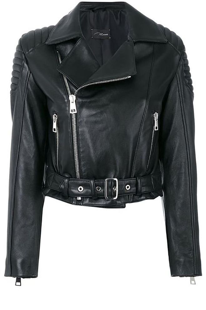 Manokhi leather jacket, $982, farfetch.com.