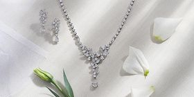GRAFF Butterfly Collection multi-shape diamond necklace (17.71 carats); multi-shape diamond earrings (2.54 carats).