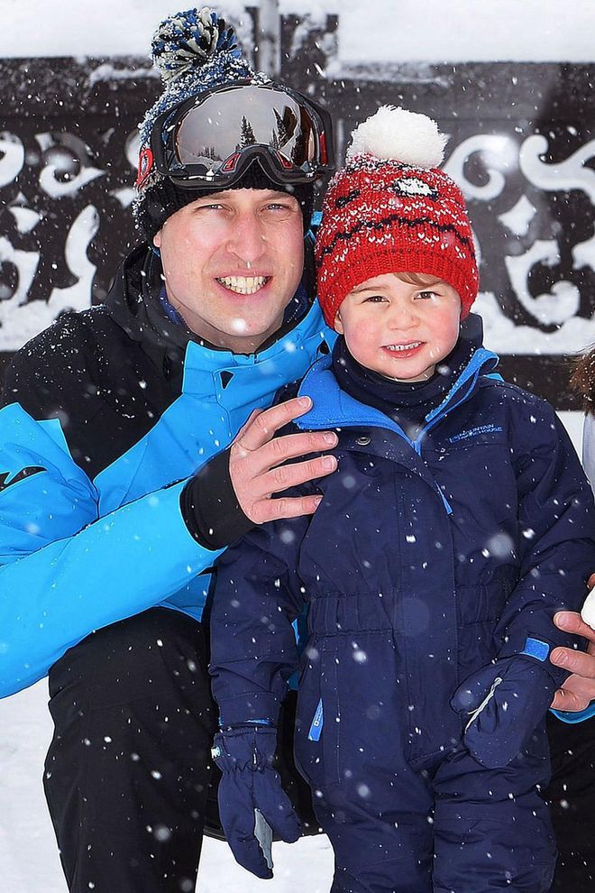 Prince William and Prince George pose for a photo op on the family's ski trip in the French Alps.

Photo: Getty