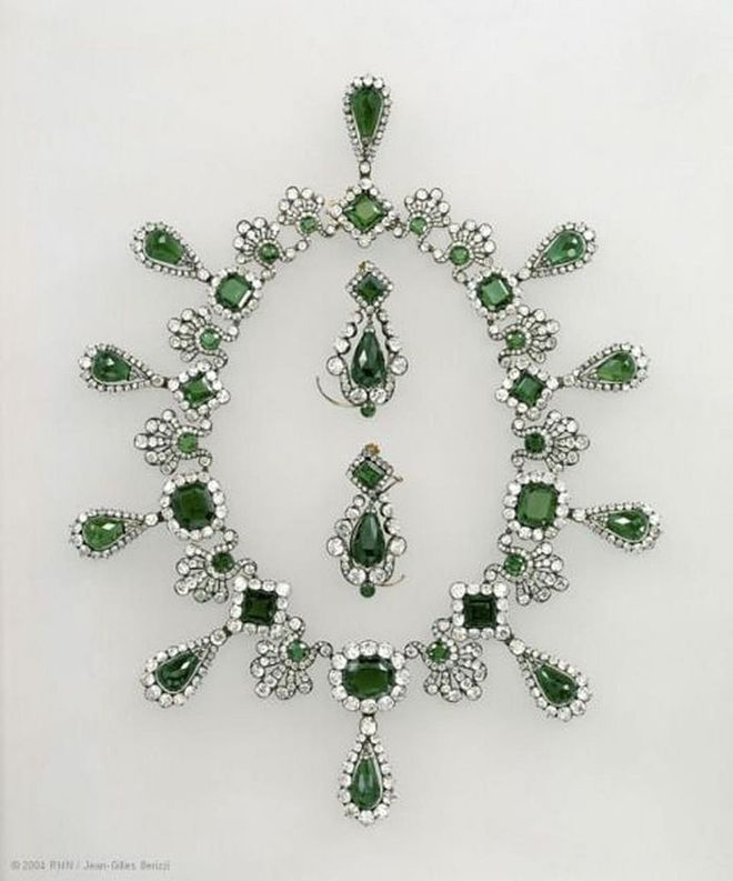 The museum's collection includes many pieces that belonged to the ruling families of France- like this necklace and matching earrings owned by Empress Marie-Louise, the second wife of Napoleon.
