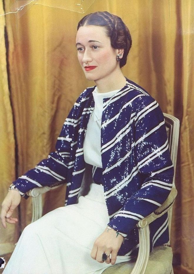 King Edward VIII famously abdicated the throne in order to marry Wallis Simpson (she was twice divorced—not exactly Queen material at the time), and gave her a Cartier emerald ring that was inscribed, "We are ours now 27 X 36." Those numbers represent the date of their engagement. Photo: Getty 