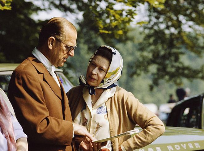 The Queen and Prince Philip talking during The Royal Windsor Horse Show at Windsor Castle.
