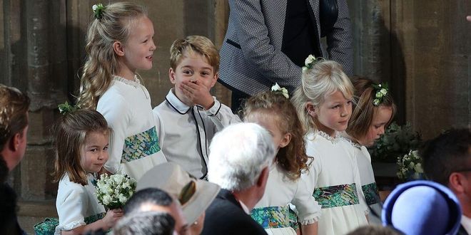 Prince George and Princess Charlotte are among the eight pageboys and bridesmaids in the wedding party.