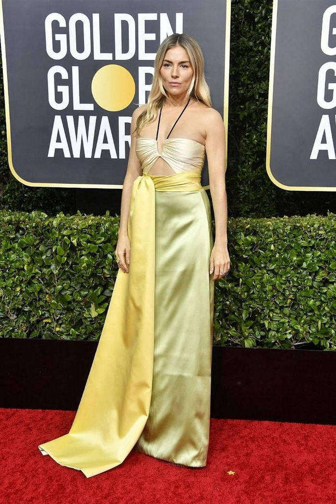 Described as quirky, the dress which turned heads for the actress has a giant sash in the front while offering a little peek-a-boo in her midriff. Photo: Getty