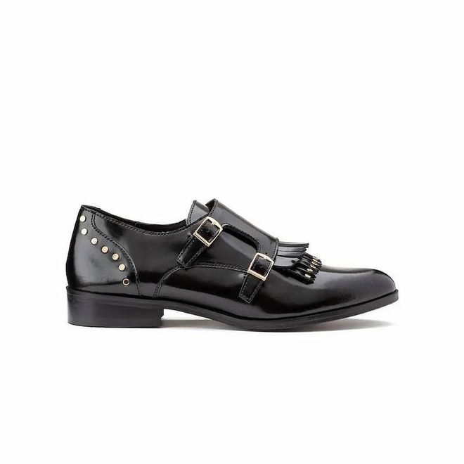 Leather Studded Fringed Brogues, $105, Robert Clergerie