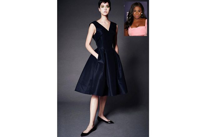Posen's structured silhouettes are the perfect complement to Aduba's curvy frame ; Photo: Courtesy of Zac Posen/Getty