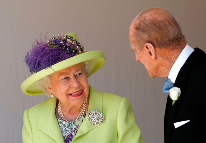 Queen Elizabeth II talks with Prince Philip, Duke of Edinburgh