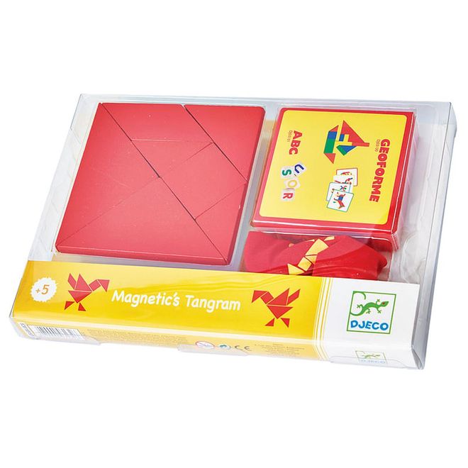 Recreate the shapes on the cards using the wooden Tangram pieces provided. It’s a great test of geometry skills, creativity and reasoning. The entire set can be stored in a fabric pouch to keep the little ones occupied no matter where you are.