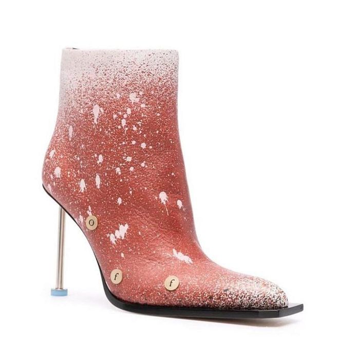 Paint Splatter Stiletto Boots, $2,848, Off-White from Farfetch