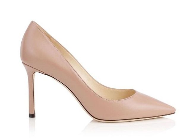 Jimmy Choo Romy 85 Ballet Pink Kid Leather Pointed Pumps