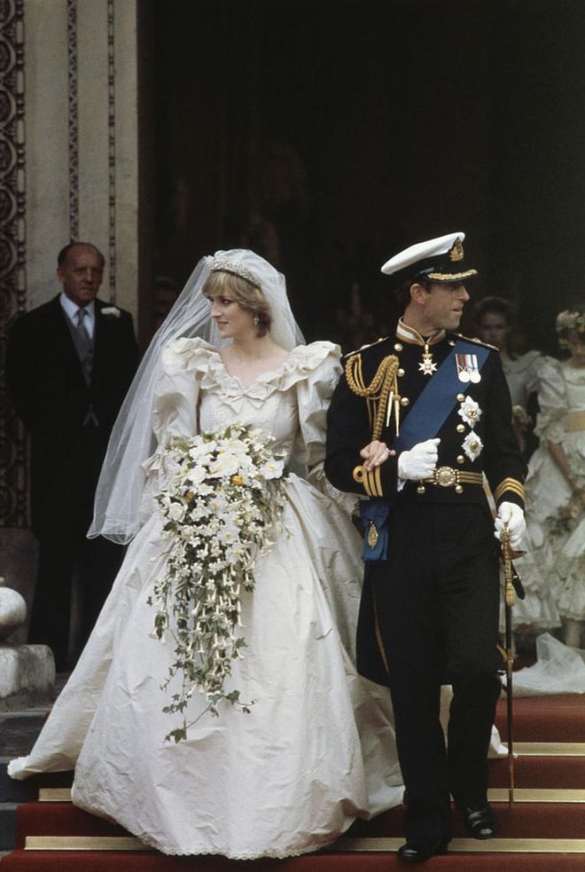 How could we not include her wedding gown, with its tremendous train?  Photo: Getty 