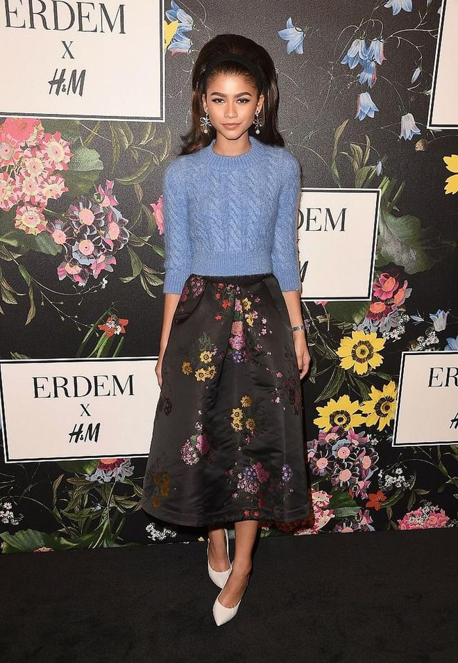LOS ANGELES, CA - OCTOBER 18:  Zendaya at H&amp;M x ERDEM Runway Show &amp; Party at The Ebell Club of Los Angeles on October 18, 2017 in Los Angeles, California.  (Photo by Kevin Winter/Getty Images)