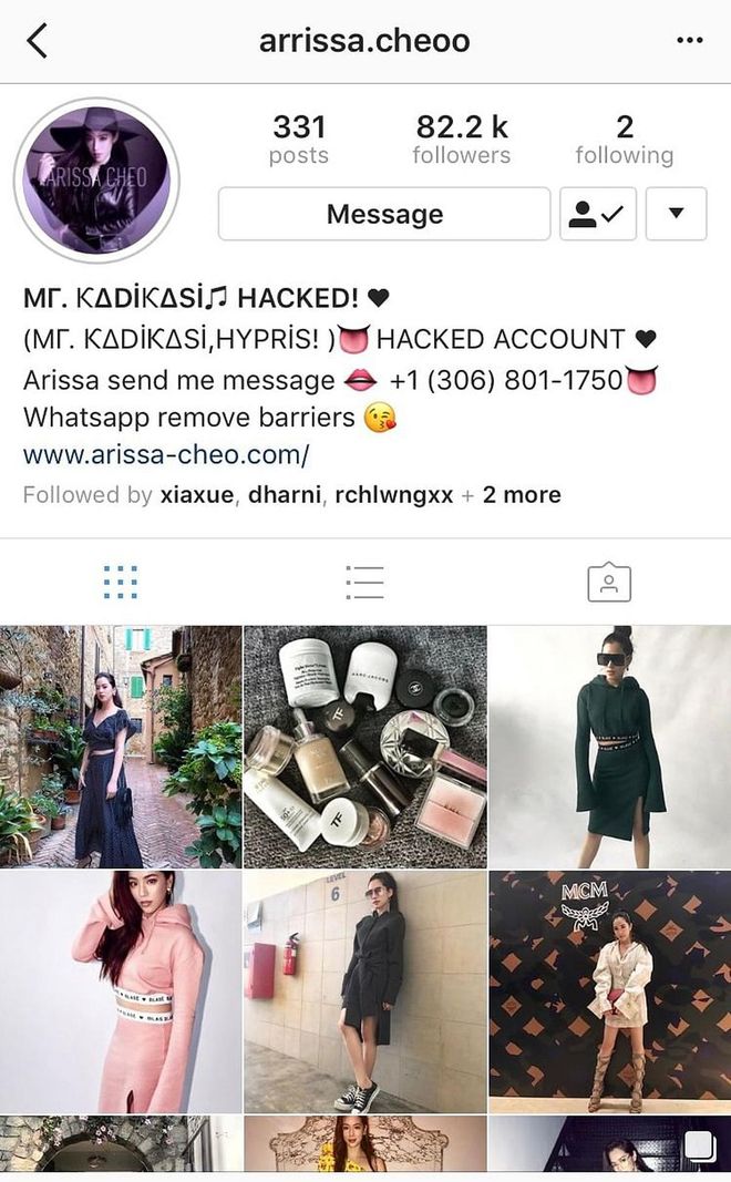 Cheo's fashion account gets an Instagram handle update. Instagram: (@arrissa.cheoo)