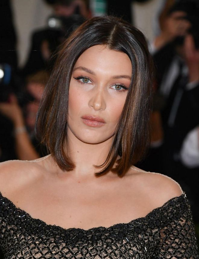 Hadid's sleek bob brought attention to her face. Made up in a natural colour palette, Hadid's look was more like an enhanced version of herself instead of anything dramatic (Photo: Getty)
