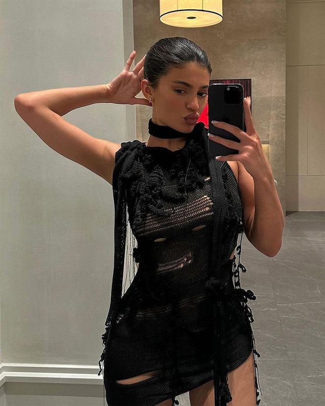 Kylie Jenner Deconstructed Knit Minidress