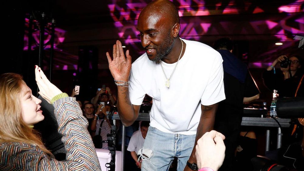 Gigi Hadid and Virgil Abloh (Photo: Julien M. Hekimian/Getty Images for EVIAN)