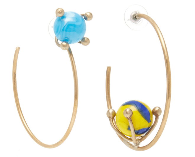 Marble Hoop Earrings, SGD$257.97, Moda Operandi