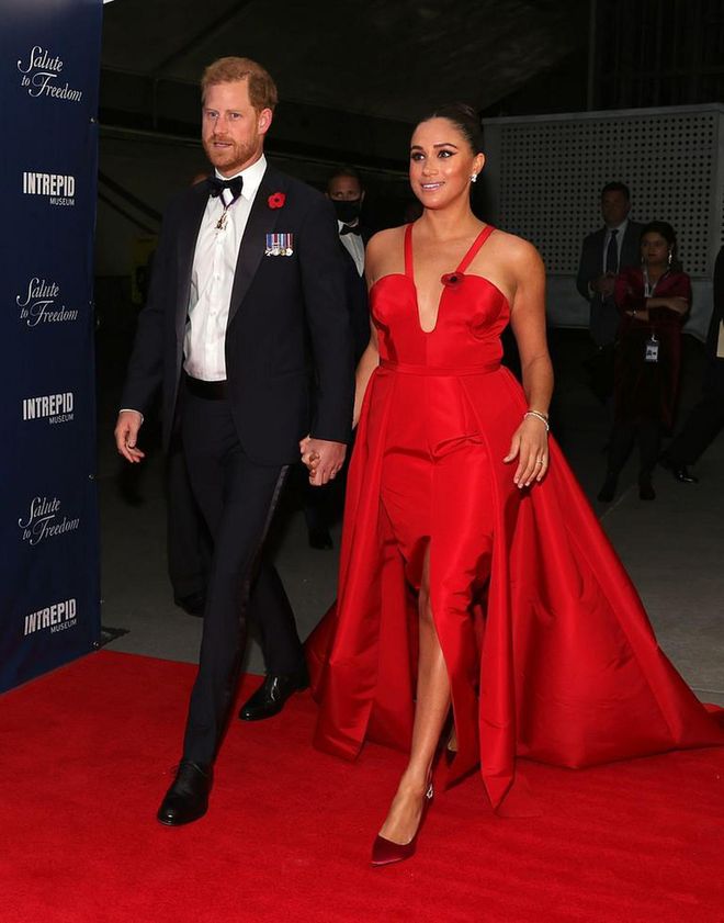 Prince Harry, Duke of Sussex and Meghan, Duchess of Sussex attend the 2021 Salute To Freedom Gala at Intrepid Sea-Air-Space Museum on November 10, 2021 in New York City.  (Photo: Dia Dipasupil/Getty Images)